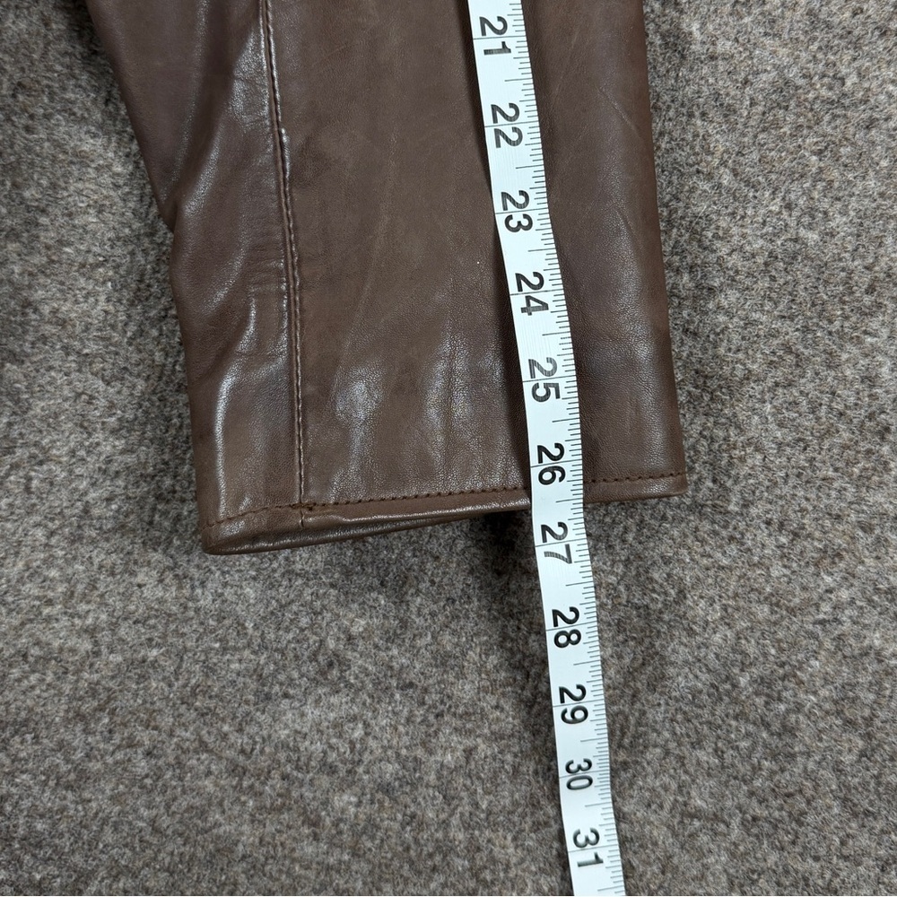 VTG Marc New York Brown Genuine Leather Harrington Jacket Men’s L Full Zip Coat - Picture 12 of 16